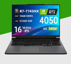 Máy tính xách tay chơi game FIREBAT B16 16", AMD Ryzen 7 7745HX, RAM 16 GB, SSD, NVIDIA GeForce RTX 4050 (6 GB), Windows Pro, (B16), đen mờ