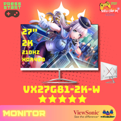 Màn hình Viewsonic VX27G81-2K-W 27 inch QHD Trắng, FastIPS 200Hz (OC 210Hz), HDR400, Không nháy, HDMI/DP