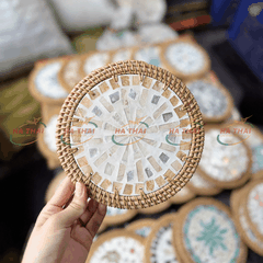 Mother of Pearl Coaster with Square Pattern (MPC15)