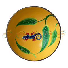 Golden Coconut Bowl and Gecko Pattern (CB077)