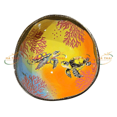 Best Selling Coconut Shell Bowl With Sea And Turtle Scene (CB071)