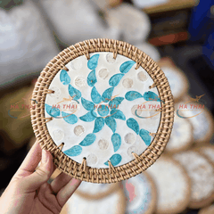 Blue Mother of Pearl Swirl Coaster (MPC09)