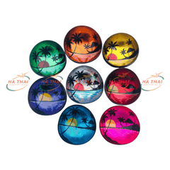 Coconut Bowl Decorating Sea Island Landscape (CB017)