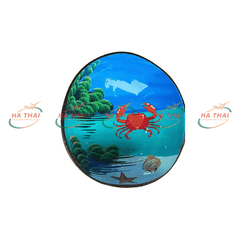 Coconut Lacquer Bowl with Sea Crab Pattern (CB020)