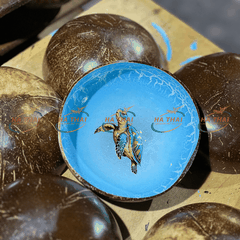 Wholesale lacquer coconut bowl seascape and turtle (CB046)