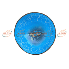Blue Sea Turtle Lacquer Coconut Bowl (CB026)