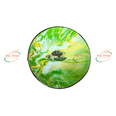 Sea Turtle Lacquer Coconut Bowl On Multi-Colored Stone Background (CB028)