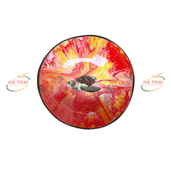 Sea Turtle Lacquer Coconut Bowl On Multi-Colored Stone Background (CB028)