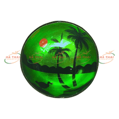 Wholesale Tropical Sea Scene Lacquer Art Coconut Bowl (CB030)