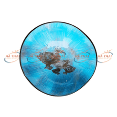 Lacquered coconut bowl with scene of mother and baby Dodo duck (CB034)