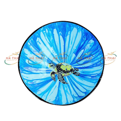 New design lacquered coconut bowl with sea turtle (CB037)