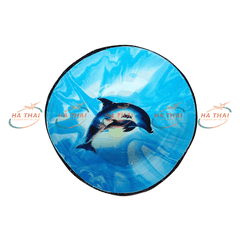 Wholesale Coconut Bowl With Dolphin On Multicolored Stone (CB043)