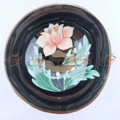 Lotus Flower Lacquer Coconut Bowl - CB07