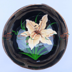 Yellow Lily Lacquer Coconut Bowl - CB09