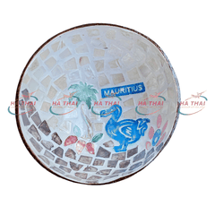Mauritius Tropical Scene and Dodo Duck Inlaid Mother-of-Pearl Decor Bowl - MCB11