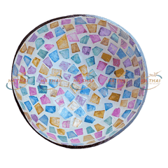 Decorative Coconut Bowl with Mosaic Art - MCB14