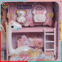Hộp búp bê kèm phụ kiện phòng ngủ dễ thương cho bé 50cm 89026 PeeKaPaw Toys