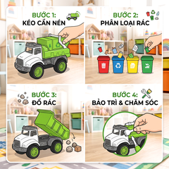 Túi 4 xe môi trường chạy đà trớn 090-69 PeeKaPaw Toys