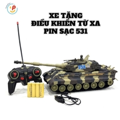 Xe Tăng Điều Khiển Từ Xa Pin Sạc 531 Mô Hình Quân Sự Tỷ Lệ 1:20 PeeKaPaw Toys