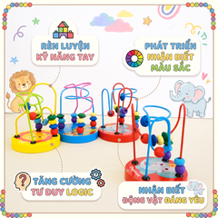 Đồ chơi bảng gỗ xỏ hạt bận rộn mini cho bé 12cm PeeKaPaw Toys