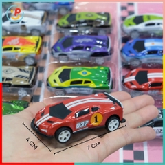 Hộp 40 Xe Ô Tô Mini Chạy Trớn Mẫu 911 Nhiều Màu Kiểu Thể Thao Cho Bé PeeKaPaw Toys