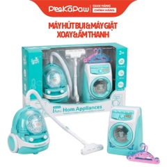 Bộ Máy Hút Bụi Máy Giặt Đồ Chơi Xoay Được Có Đèn Âm Thanh Cho Bé PeeKaPaw Toys