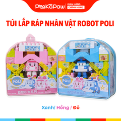 Ba lô đồ chơi lắp ráp xếp hình khối to 52 chi tiết nhân vật Robot Poli 3635 PeeKaPaw Toys
