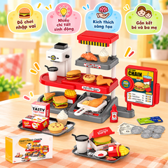 Đồ chơi cửa hàng thức ăn nhanh máy cafe dùng pin có âm thanh 668-140 PeeKaPaw Toys