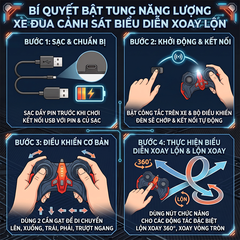 Xe cảnh sát điều khiển pin sạc bánh xe Omni có đèn âm thanh 666-171