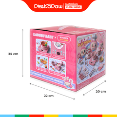 Đồ chơi nhà bếp Labubu hồng 23 món bếp có đèn âm thanh S20-16 PeeKaPaw Toys