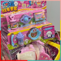 Xe đẩy thú cưng kèm thú bông và phụ kiện 1368-98 đồ chơi nhập vai cho bé gái PeeKaPaw Toys