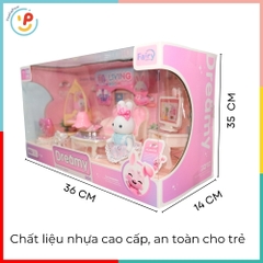 Đồ chơi búp bê nhà thỏ Dreamy 6619 và phụ kiện phòng khách - PeeKaPaw Toys