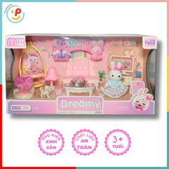 Đồ chơi búp bê nhà thỏ Dreamy 6619 và phụ kiện phòng khách - PeeKaPaw Toys