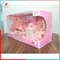 Đồ chơi búp bê nhà thỏ Dreamy 6619 và phụ kiện phòng khách - PeeKaPaw Toys