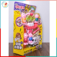 Bộ đồ chơi bác sĩ heo hồng 8800-10 Play House kèm xe cứu thương – PeeKaPaw Toys