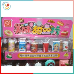 Bộ đồ chơi xe đẩy đồ ăn nhanh 1618-101 kèm phụ kiện siêu thị mini – PeeKaPaw Toys