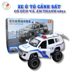 Đồ chơi xe cảnh sát chạy trớn mở đóng cửa 6891 có đèn nhạc âm thanh chất liệu cao cấp PeeKaPaw Toys