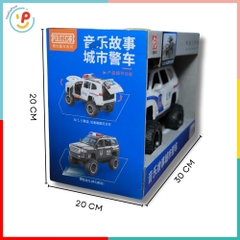 Đồ chơi xe cảnh sát chạy trớn mở đóng cửa 6891 có đèn nhạc âm thanh chất liệu cao cấp PeeKaPaw Toys