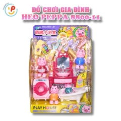 Bộ đồ chơi gia đình heo hồng 8800-11 Play House kèm phụ kiện nhà tắm PeeKaPaw Toys