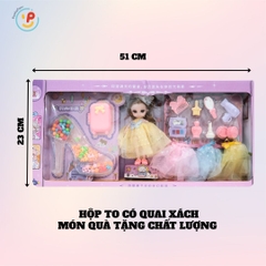 Búp bê thời trang kèm vali và phụ kiện trang điểm váy xinh cho bé gái 678-8 PeeKaPaw Toys