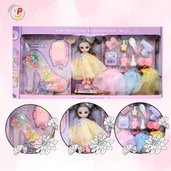 Búp bê thời trang kèm vali và phụ kiện trang điểm váy xinh cho bé gái 678-8 PeeKaPaw Toys