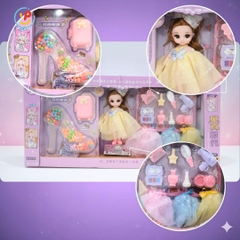 Búp bê thời trang kèm vali và phụ kiện trang điểm váy xinh cho bé gái 678-8 PeeKaPaw Toys