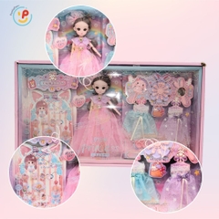 Búp bê thời trang kèm bộ sticker và phụ kiện trang điểm váy xinh cho bé gái 007-125 PeeKaPaw Toys