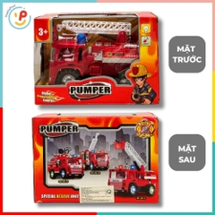Đồ chơi xe cứu hỏa vòi phun thang nâng Pumper có đèn âm thanh còi hú xoay 360 độ 128 PeeKaPaw Toys
