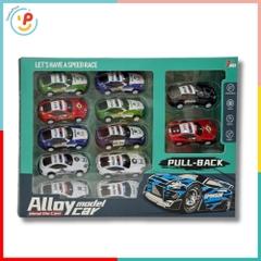 Hộp 12 xe mô hình chạy trớn siêu xe cảnh sát nhiều màu – PeeKaPaw Toys