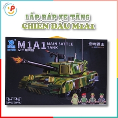 Đồ chơi lắp ráp xếp hình xe tăng chiến đấu 465 mảnh 4 nhân vật 7226 Peekaboo Toys