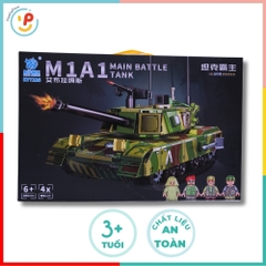 Đồ chơi lắp ráp xếp hình xe tăng chiến đấu 465 mảnh 4 nhân vật 7226 Peekaboo Toys
