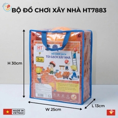 Đồ Chơi Kỹ Sư Xây Dựng HT7883 Kèm Mũ Và Dụng Cụ Túi Gạch PeeKaPaw Toys