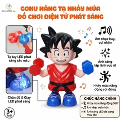 Đồ chơi Goku nâng tạ nhảy múa có nhạc đèn vui nhộn 8899-316A PeeKaPaw Toys