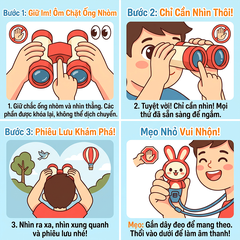 Ống nhòm kèm còi thổi Thỏ Con có dây đeo PeeKaPaw Toys